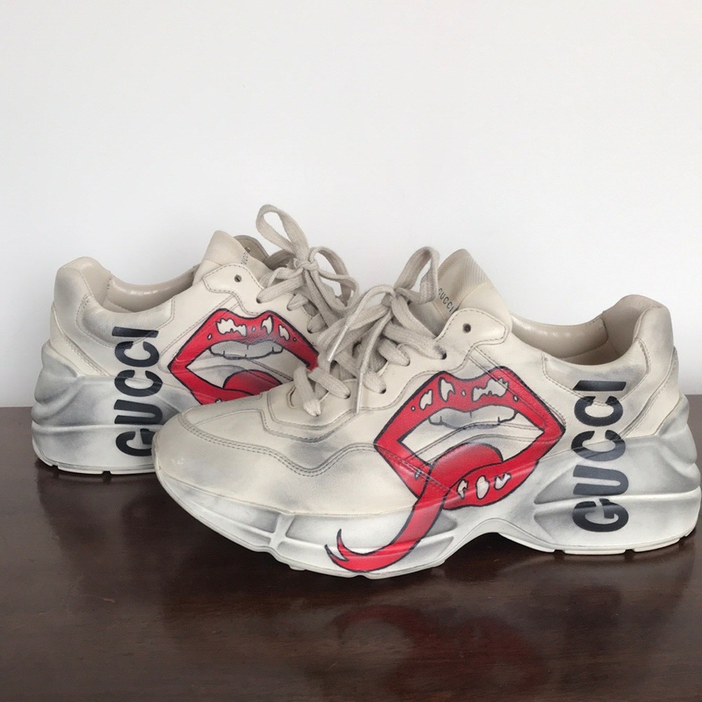Clunky Gucci rolling stone sneakers